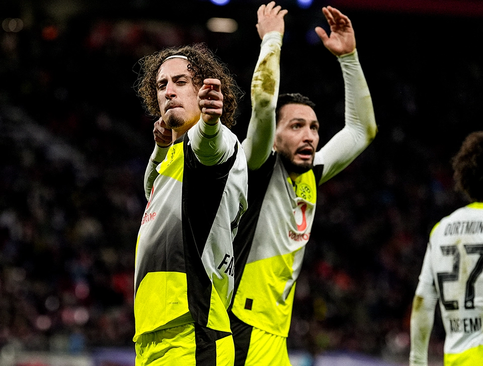 Fabio Silva with an archer's bow gesture (photo)